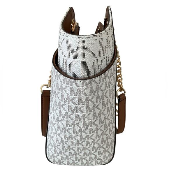 Michael Kors Tote Bag Chain Straps Vanilla NWT - Picture 4 of 12